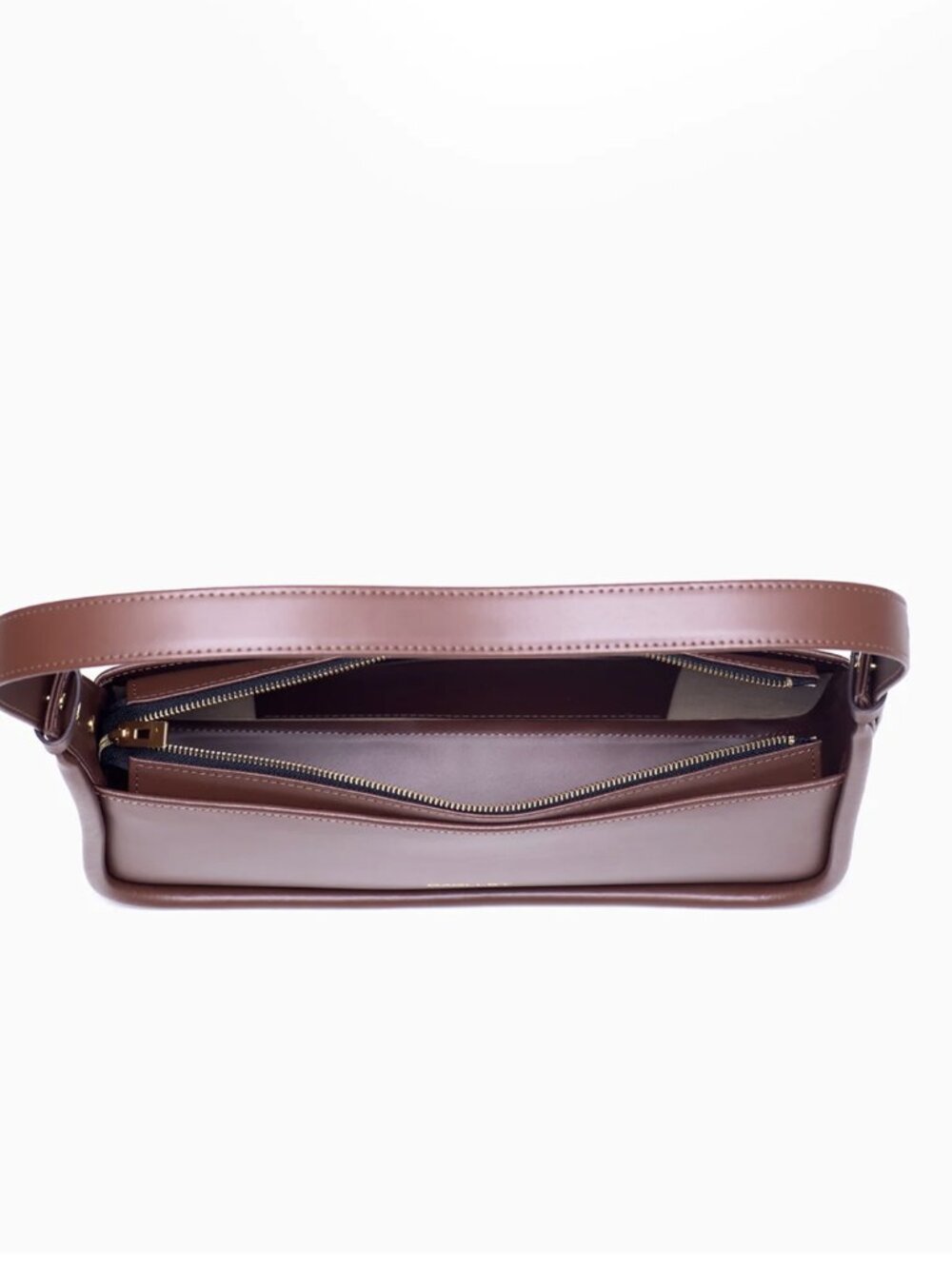 BAGLLET BG136 Chestnut Italian Leather Baguette Crossbody Bag - Picture 6 of 13